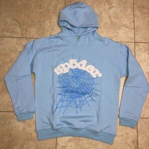 Spyder Light Blue Graphic Hoodie for Men